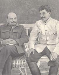 Сталин и Ленин в Горках. 1922.