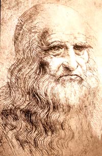 Леонардо да Винчи. «Автопортрет» (около 1510-1513). Библиотека, Турин.
